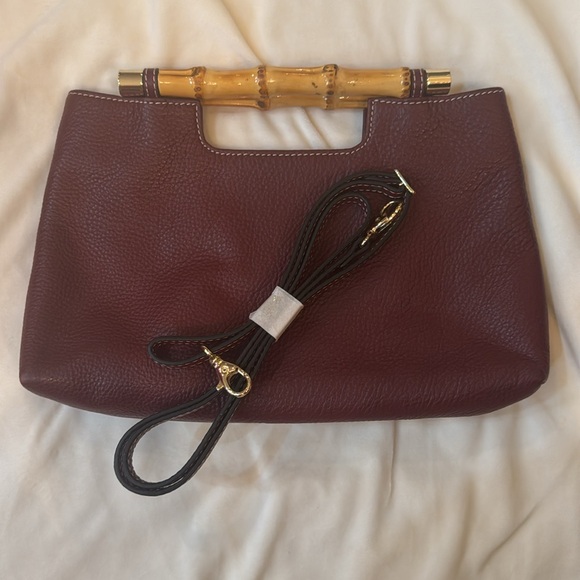 Bamboo maroon clutch or crossbody - Picture 3 of 3